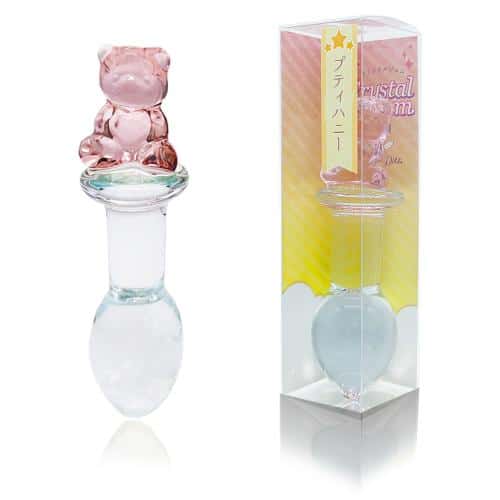 日本MERCI - CrystalGem 水晶寶石粉紅熊玻璃阳具